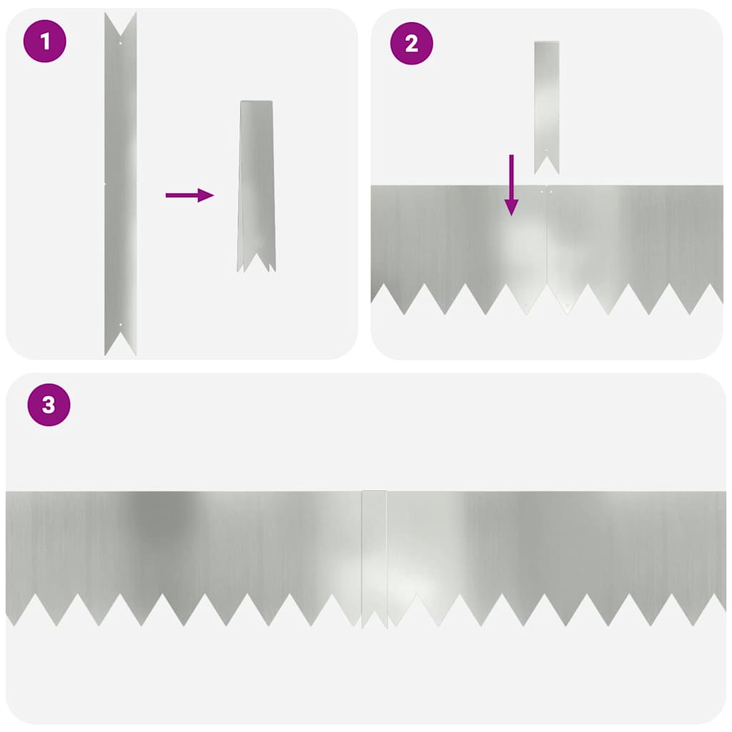 Περίγραμμα γκαζόν 30 pcs Ασημί 100 x 0.05 x 20 εκ