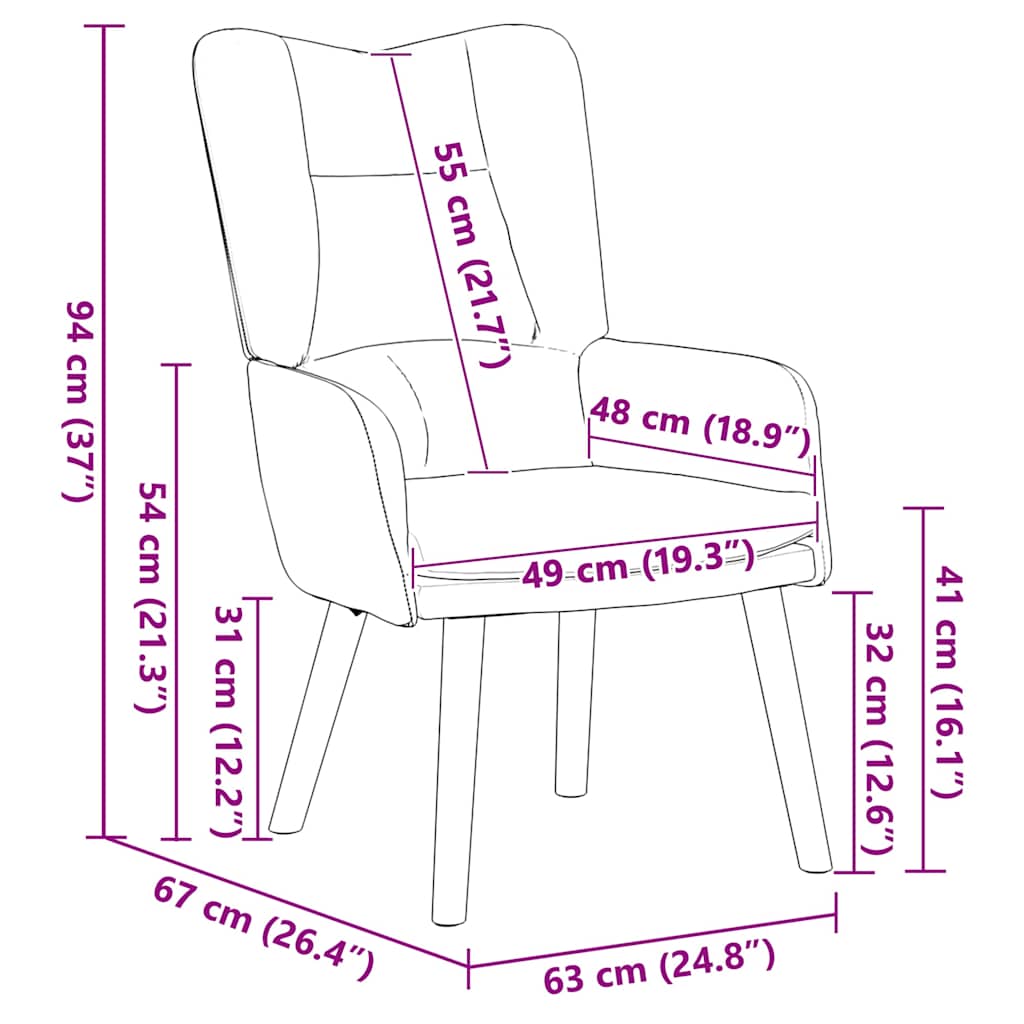 Πολυθρόνα Σκούρο Γκρι 63 x 67 x 94 εκ. Βελούδο - Pakobazaar