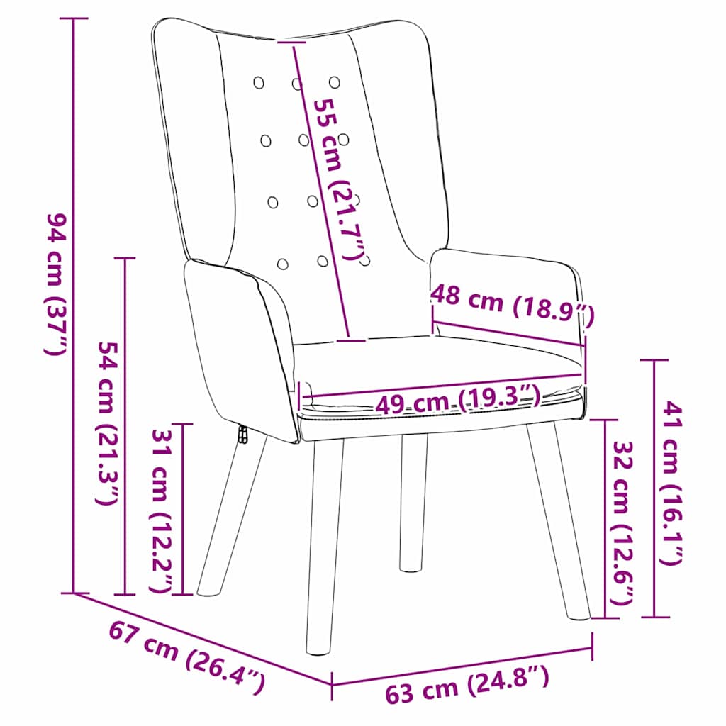 Πολυθρόνα Σκούρο Γκρι 63 x 67 x 94 εκ. Βελούδο - Pakobazaar