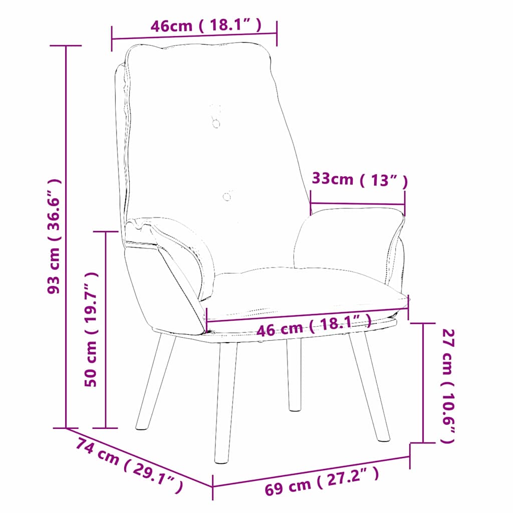 Πολυθρόνα Taupe 69 x 74 x 93 εκ. Ύφασμα και Κόντρα Πλακέ - Pakobazaar