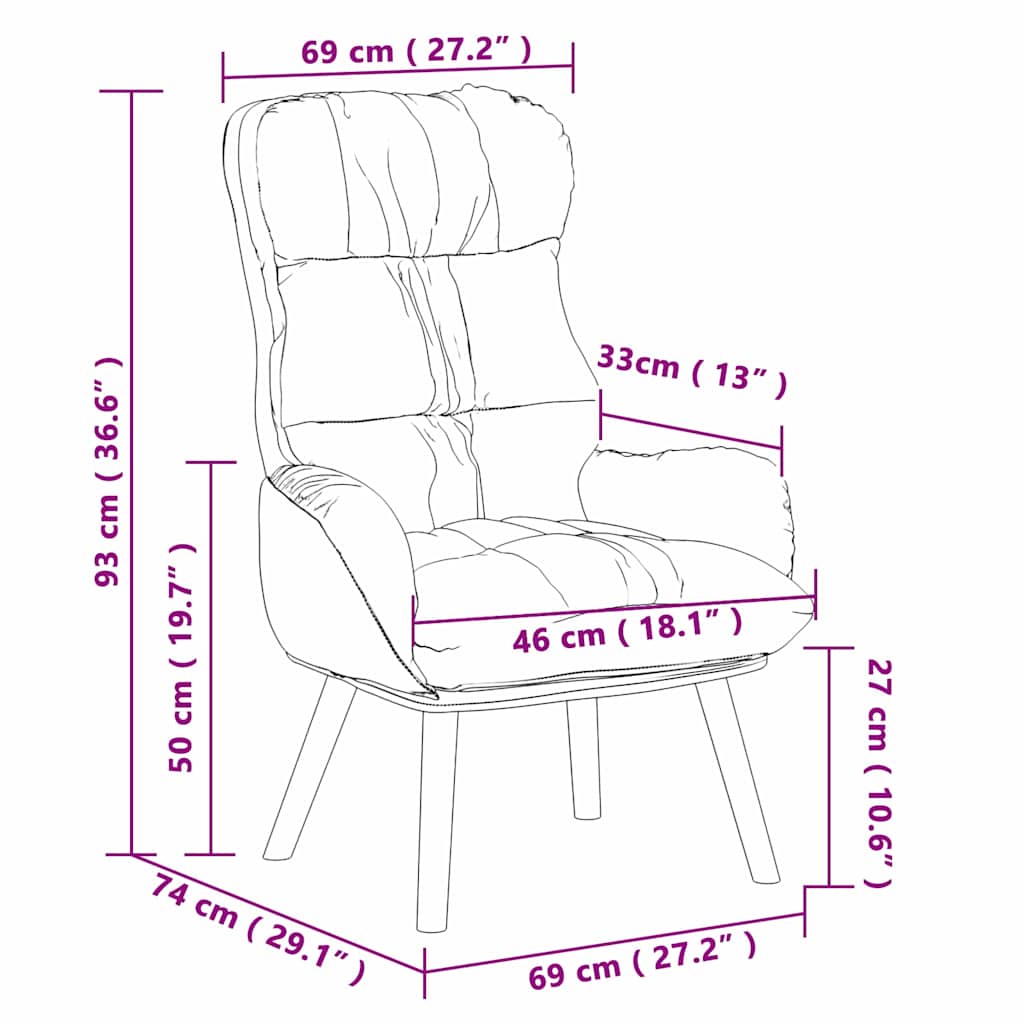 Πολυθρόνα Καπουτσίνο 69 x 74 x 93 εκ. Δερματίνη