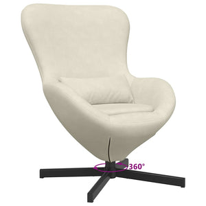 Κάθισμα-αυγό Κρεμ 63 x 73 x 90 εκ Βελούδο - Pakobazaar