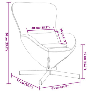 Κάθισμα-αυγό Κρεμ 63 x 73 x 90 εκ Βελούδο - Pakobazaar