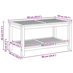 Τραπεζάκι Πλευράς Καφέ 90 x 50 x 45 cm Στερεό Ξύλο Ακακίας - Pakobazaar
