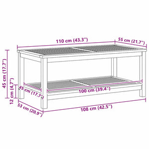 Τραπεζάκι Πλευράς Καφέ 110 x 55 x 45 cm Στερεό Ξύλο Ακακίας - Pakobazaar
