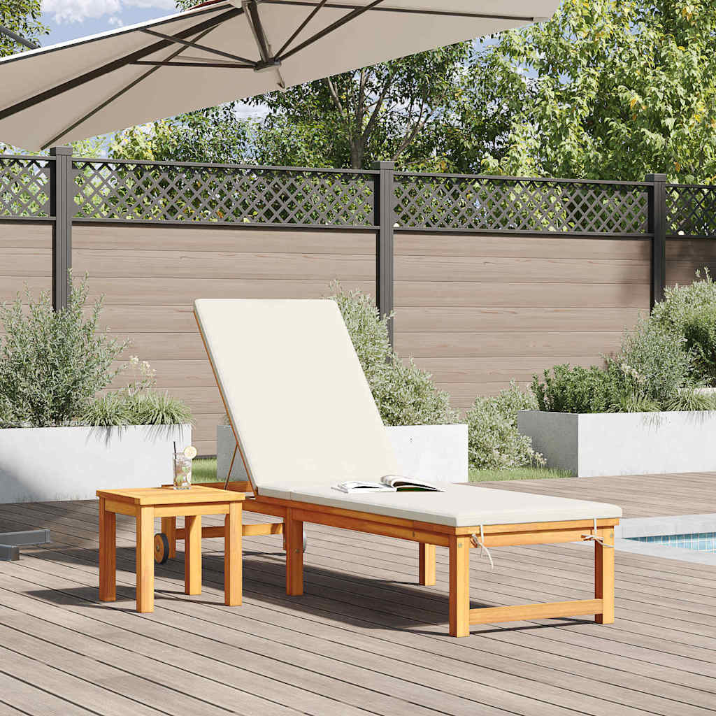 Ξαπλώστρα Καφέ 202 x 53 x 89 εκ Στερεό Ξύλο Ακακίας - Pakobazaar