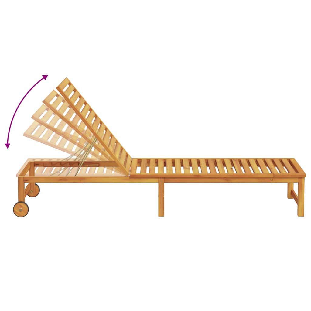 Ξαπλώστρα Καφέ 202 x 53 x 89 εκ Στερεό Ξύλο Ακακίας