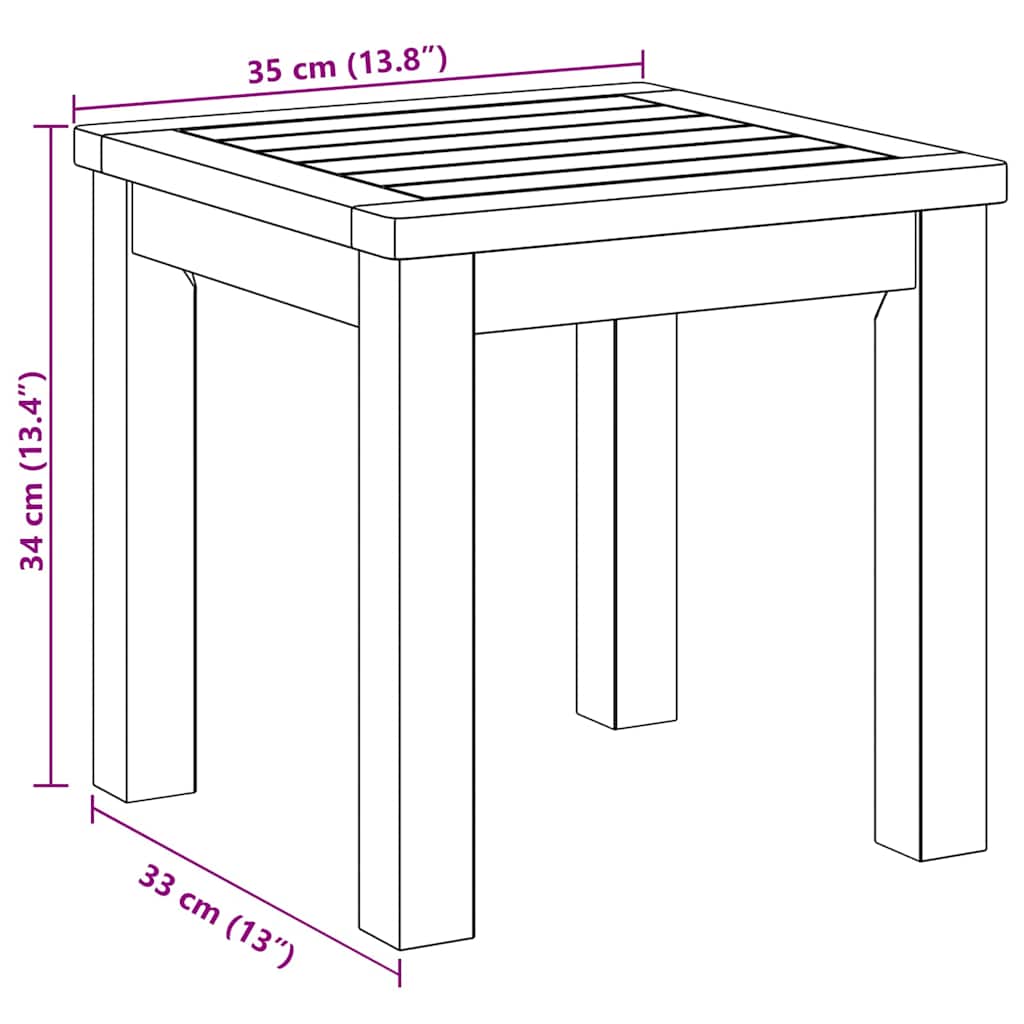 Τραπεζάκι Πλευράς Φυσικό Λάδι 35 x 35 x 34 εκ. - Pakobazaar