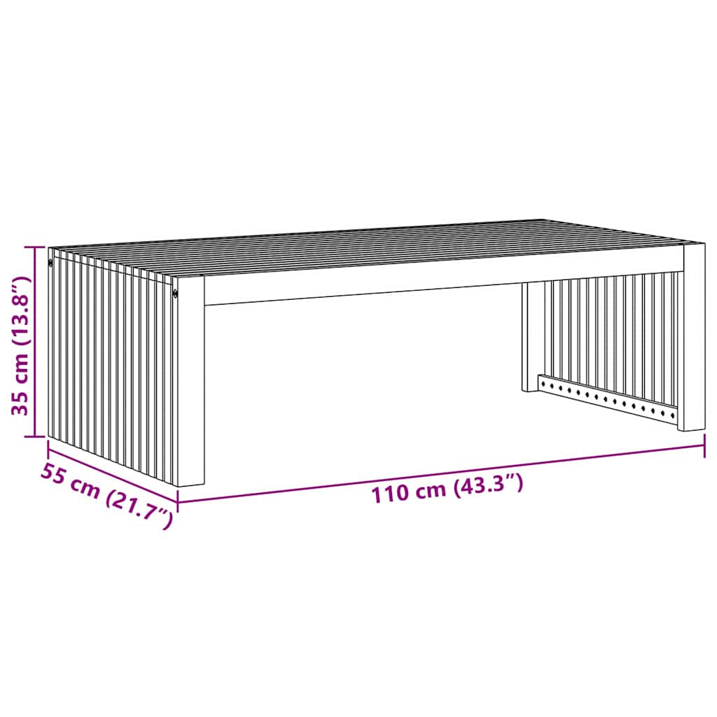 Τραπεζάκι Πλευράς Φυσικό Λάδι 110 x 55 x 35 cm - Pakobazaar