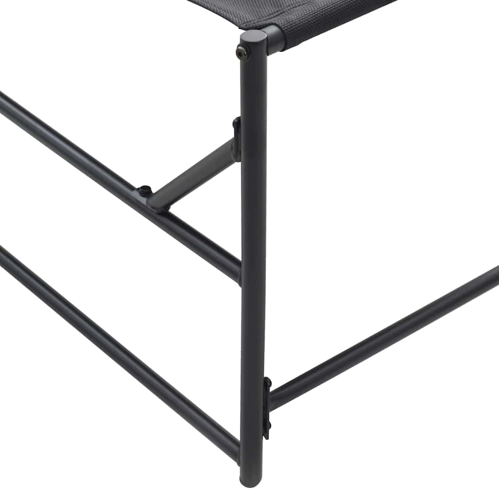 Ξαπλώστρα Κήπου 2 pcs Μαύρο Χάλυβας με επίστρωση πούδρας