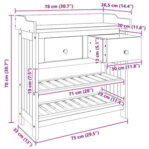 Ντουλάπι Κήπου Φυσικό 78 x 36,5 x 78cm Στερεό Ξύλο Ακακίας - Pakobazaar