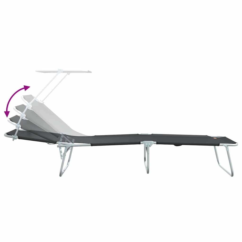 Ξαπλώστρα 2 pcs Μαύρο 58 x 188 x 77 εκ. Πολυεστέρας