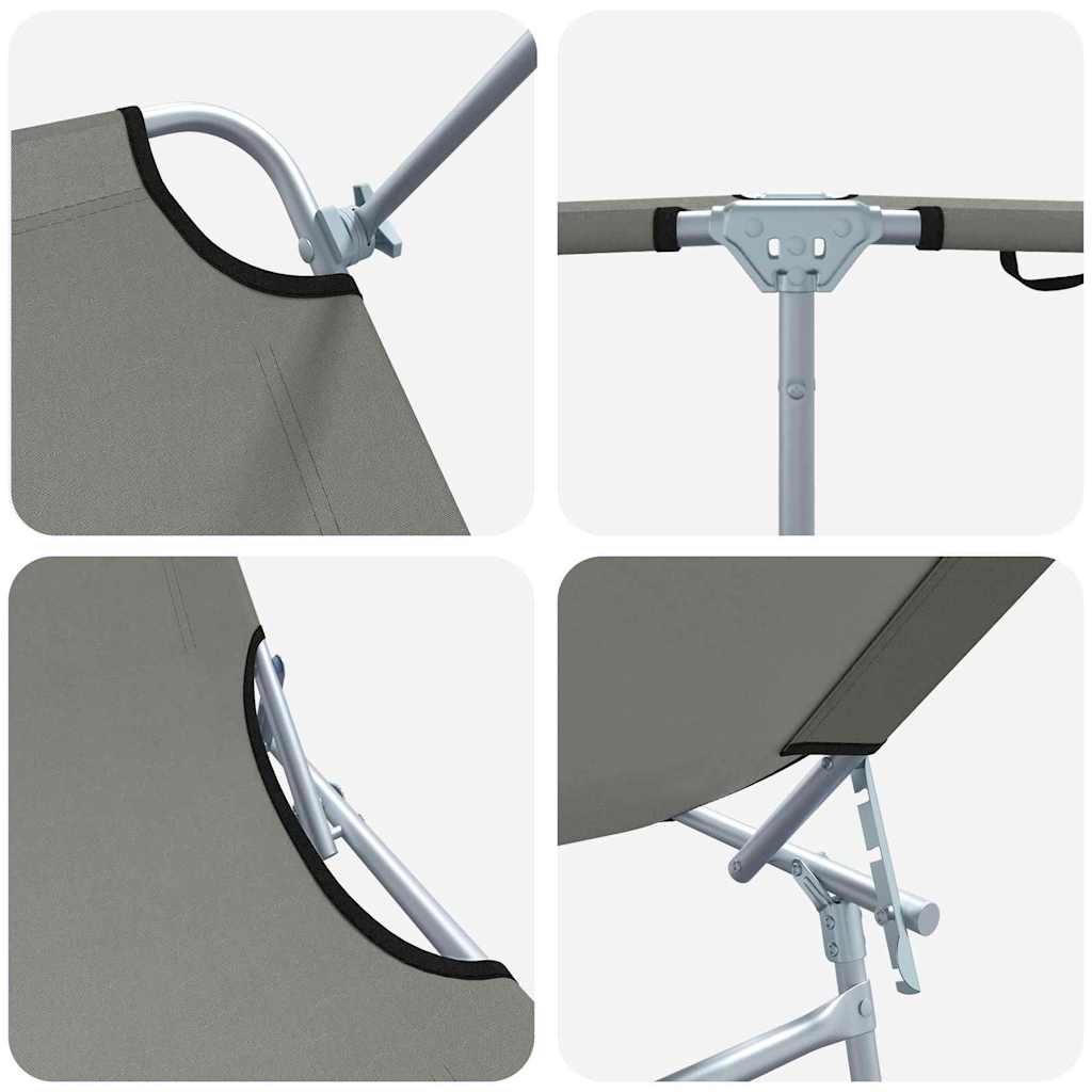 Ξαπλώστρα 2 pcs Γκρι 58 x 188 x 77 εκ. Πολυεστέρας