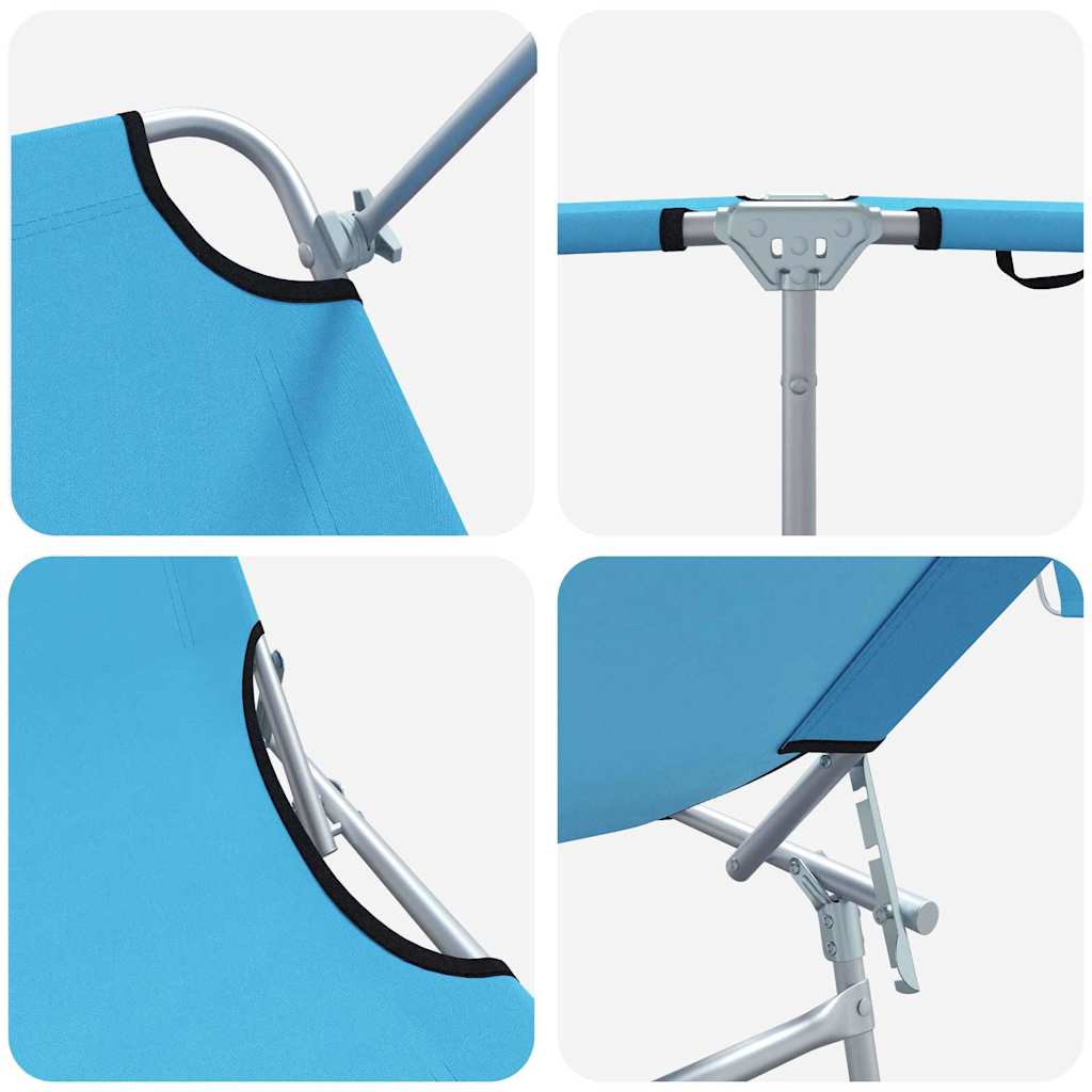 Ξαπλώστρα 2 pcs Λαμπερό Μπλε 58 x 188 x 77 εκ. Πολυεστέρας