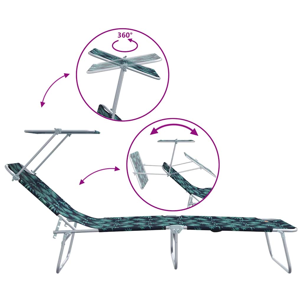 Ξαπλώστρα 2 pcs Πράσινο 58 x 188 x 77 εκ. Πολυεστέρας