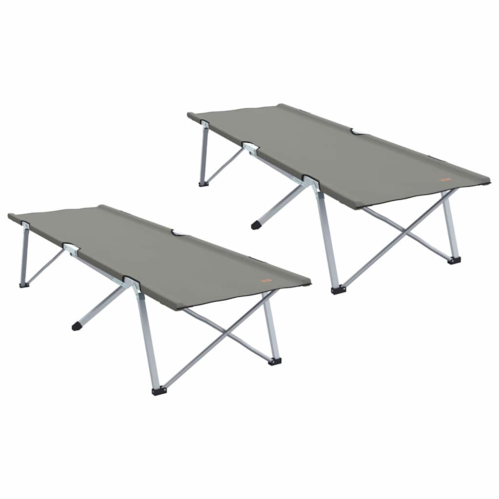 Αναδιπλούμενο Κρεβάτι Κάμπινγκ 2 pcs Γκρι 194 x 62,5 x 42,5 εκ