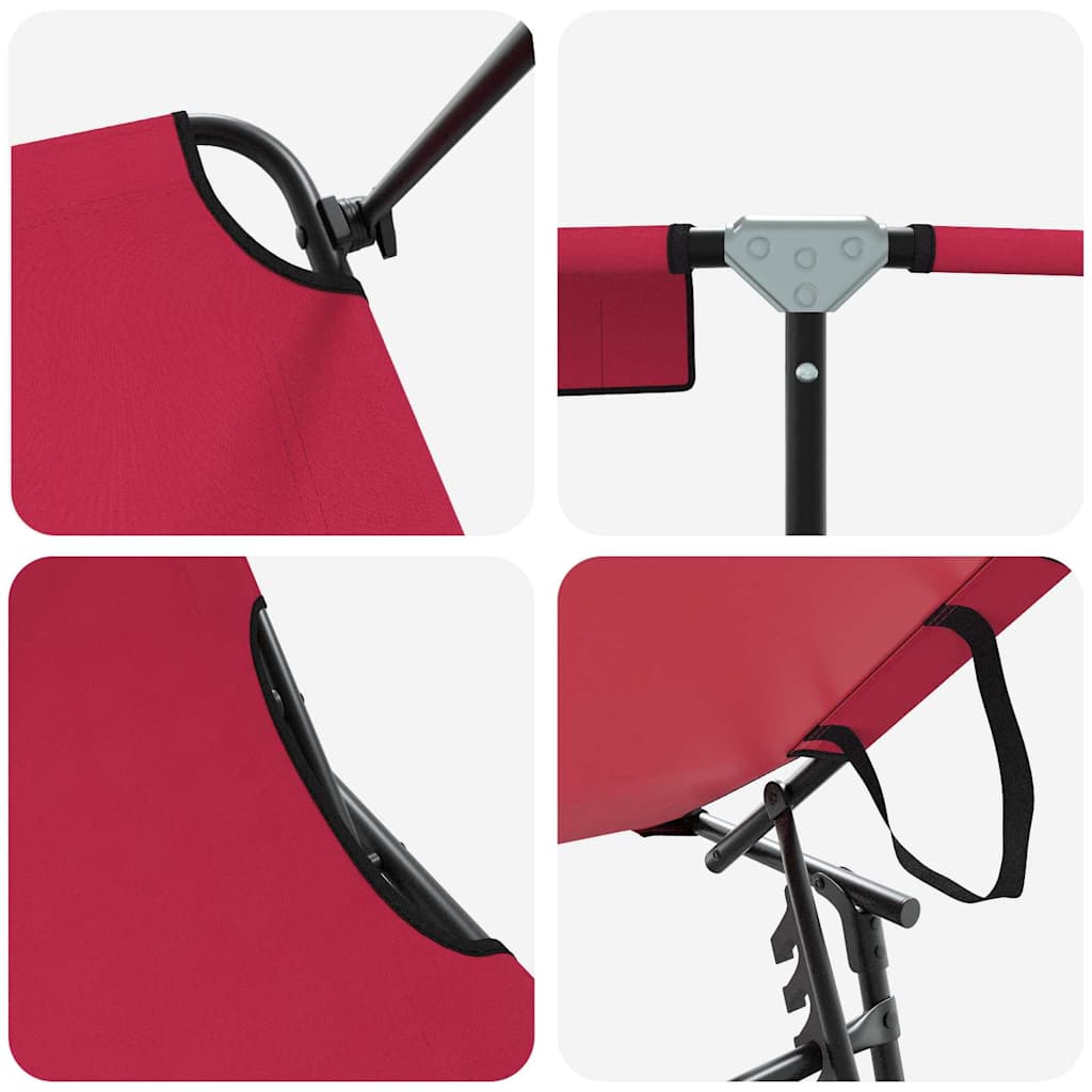 Πτυσσόμενη ξαπλώστρα Κόκκινο 190 x 57 x 81 εκ. oxford