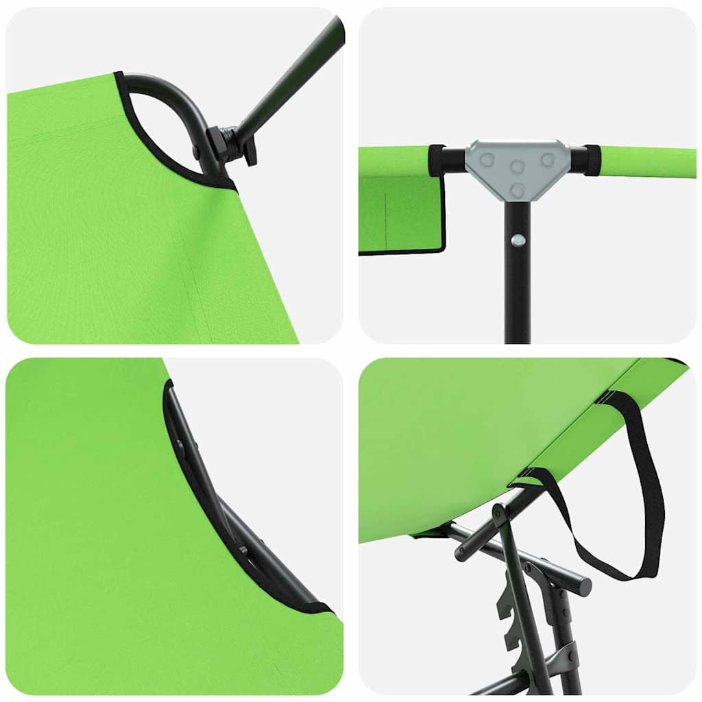 Πτυσσόμενη ξαπλώστρα Πράσινο 190 x 57 x 81 εκ. oxford