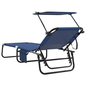Πτυσσόμενη ξαπλώστρα 2 pcs Μπλε 190 x 57 x 81 εκ. oxford - Pakobazaar