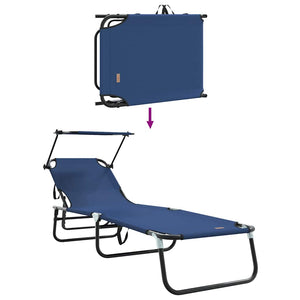 Πτυσσόμενη ξαπλώστρα 2 pcs Μπλε 190 x 57 x 81 εκ. oxford - Pakobazaar