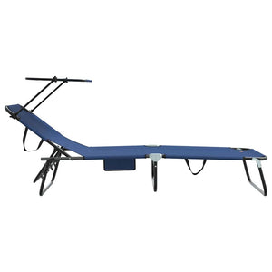 Πτυσσόμενη ξαπλώστρα 2 pcs Μπλε 190 x 57 x 81 εκ. oxford - Pakobazaar