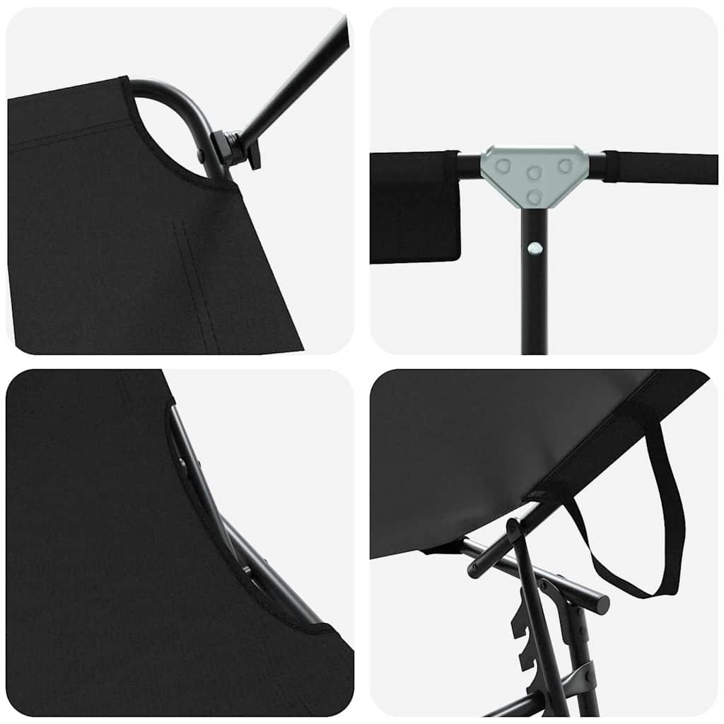 Πτυσσόμενη ξαπλώστρα 2 pcs Μαύρο 190 x 57 x 81 εκ. oxford