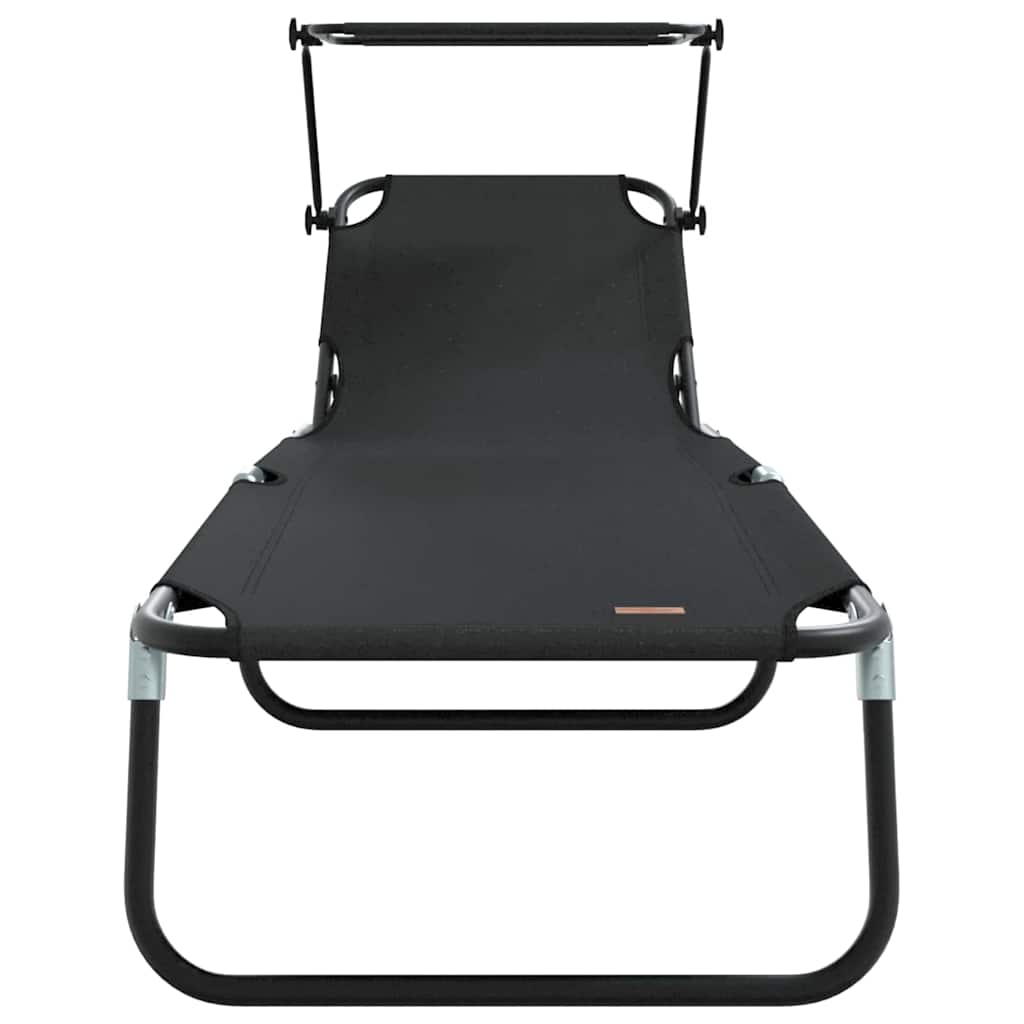 Πτυσσόμενη ξαπλώστρα 2 pcs Μαύρο 190 x 57 x 81 εκ. oxford