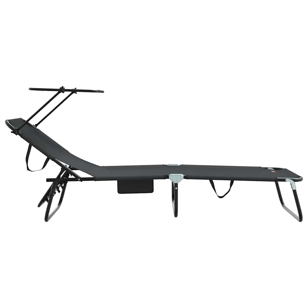 Πτυσσόμενη ξαπλώστρα 2 pcs Μαύρο 190 x 57 x 81 εκ. oxford