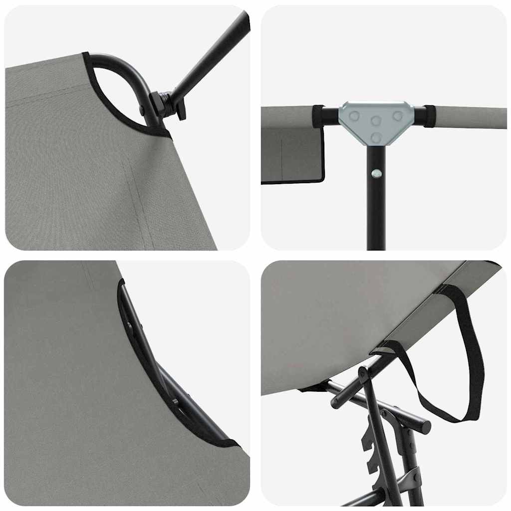 Πτυσσόμενη ξαπλώστρα 2 pcs Γκρι 190 x 57 x 81 εκ. oxford