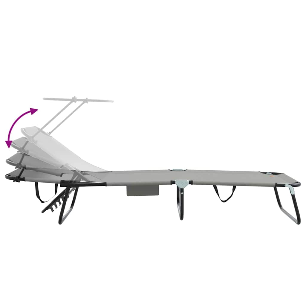 Πτυσσόμενη ξαπλώστρα 2 pcs Γκρι 190 x 57 x 81 εκ. oxford