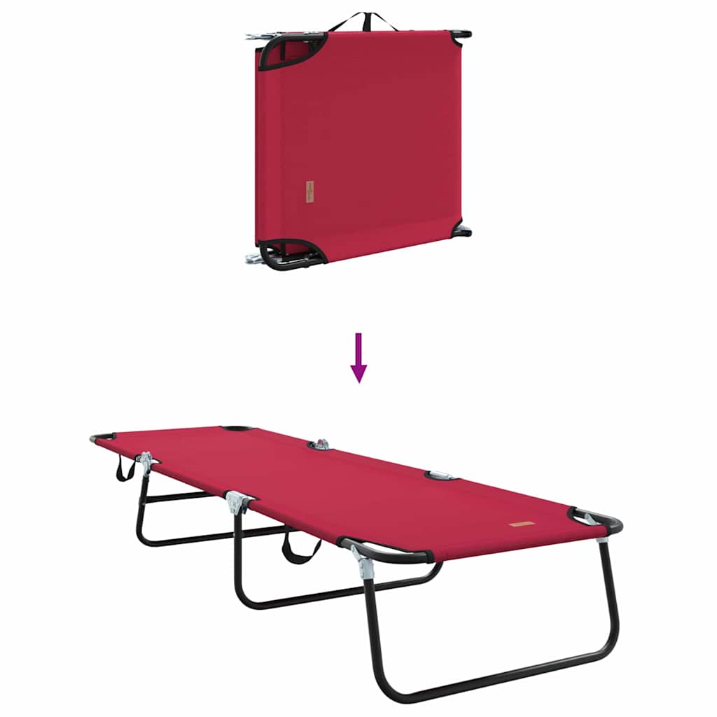 Πτυσσόμενη ξαπλώστρα 2 pcs Κόκκινο 188 x 57 x 86,5 εκ.