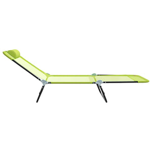 Πτυσσόμενη ξαπλώστρα Πράσινο 182 x 55 x 85,5 εκ Textilene