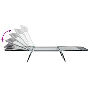 Πτυσσόμενη ξαπλώστρα Γκρι 182 x 55 x 85,5 εκ Textilene