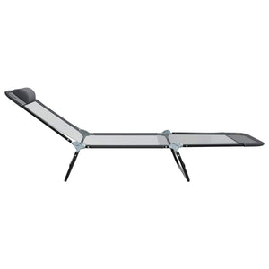 Πτυσσόμενη ξαπλώστρα Γκρι 182 x 55 x 85,5 εκ Textilene