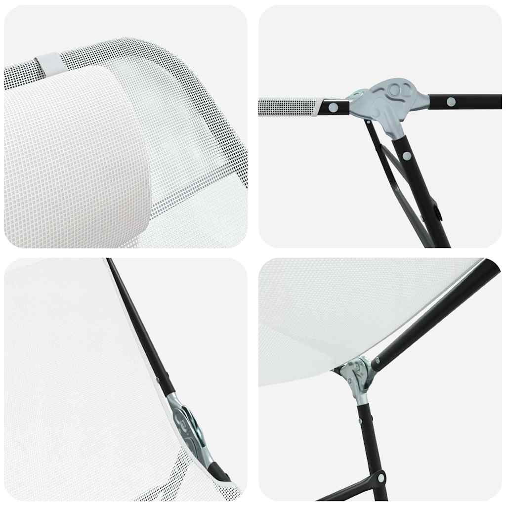 Πτυσσόμενη ξαπλώστρα 2 pcs Κρεμ 182 x 55 x 85,5 εκ Textilene