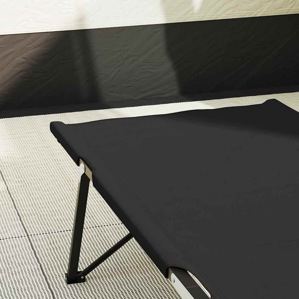 Αναδιπλούμενο Κρεβάτι Κάμπινγκ Μαύρο 206 x 76 x 74 εκ