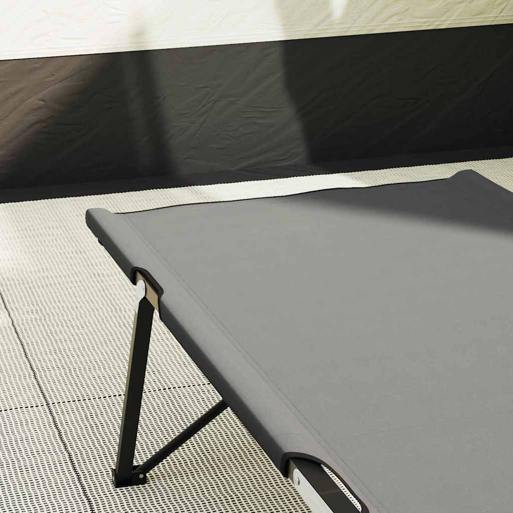 Αναδιπλούμενο Κρεβάτι Κάμπινγκ 2 pcs Γκρι 206 x 76 x 74 εκ