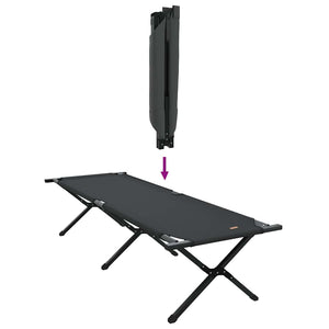 Αναδιπλούμενο Κρεβάτι Κάμπινγκ Μαύρο 193 x 69 x 45 εκ.