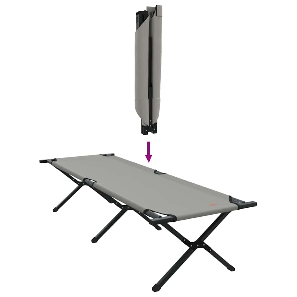 Αναδιπλούμενο Κρεβάτι Κάμπινγκ Γκρι 193 x 69 x 45 εκ.