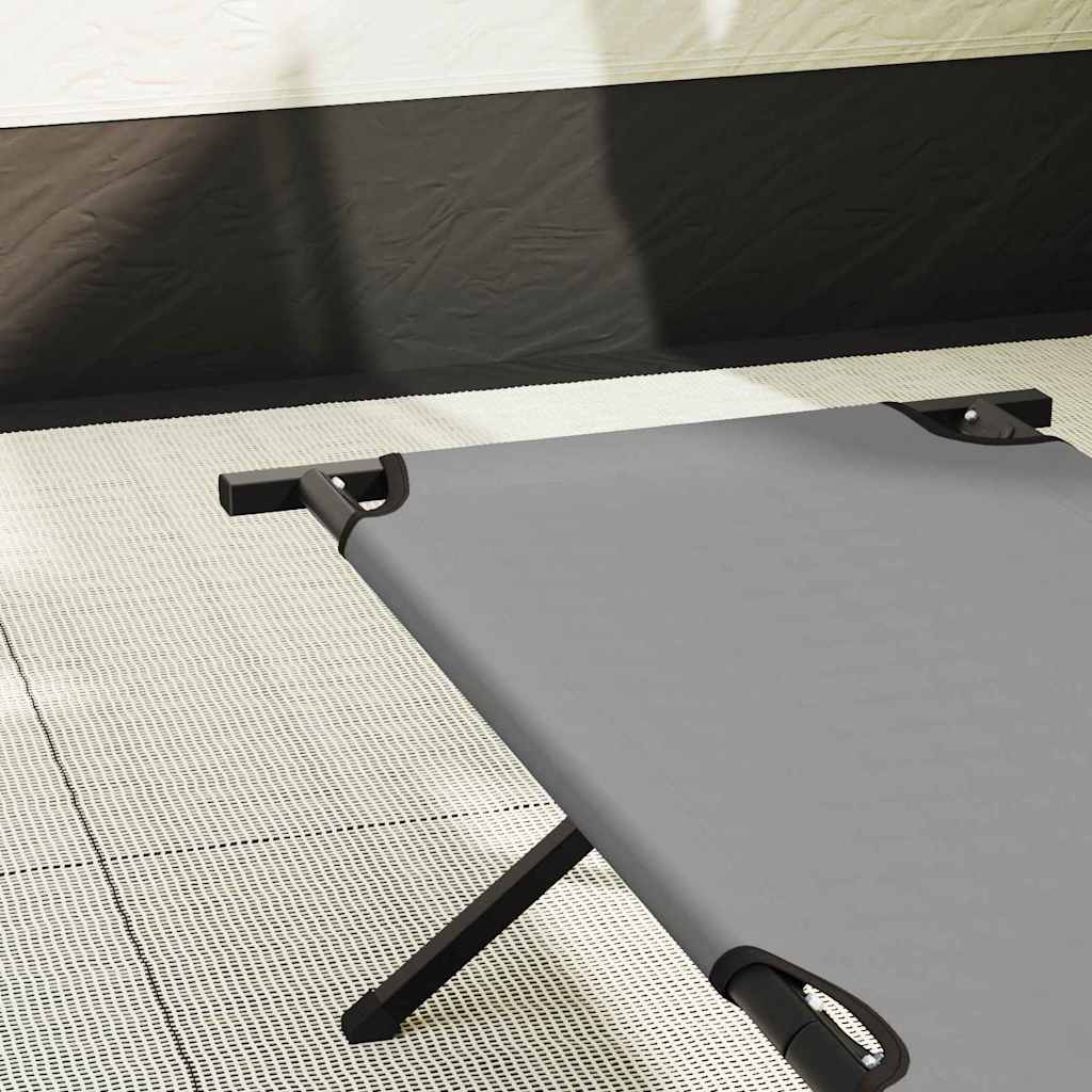 Αναδιπλούμενο Κρεβάτι Κάμπινγκ Γκρι 210 x 80 x 46 εκ.