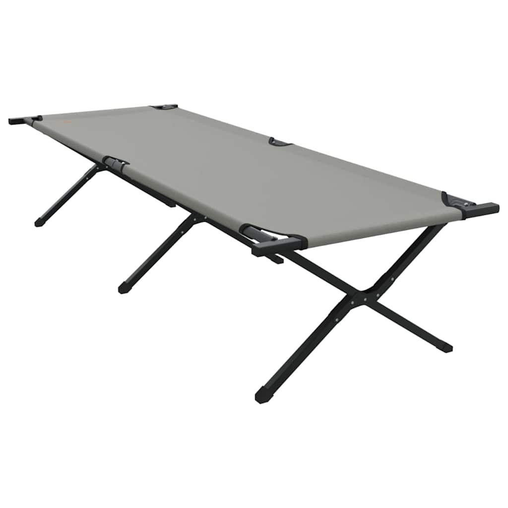 Αναδιπλούμενο Κρεβάτι Κάμπινγκ Γκρι 210 x 80 x 46 εκ.