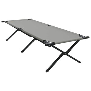 Αναδιπλούμενο Κρεβάτι Κάμπινγκ Γκρι 210 x 80 x 46 εκ.