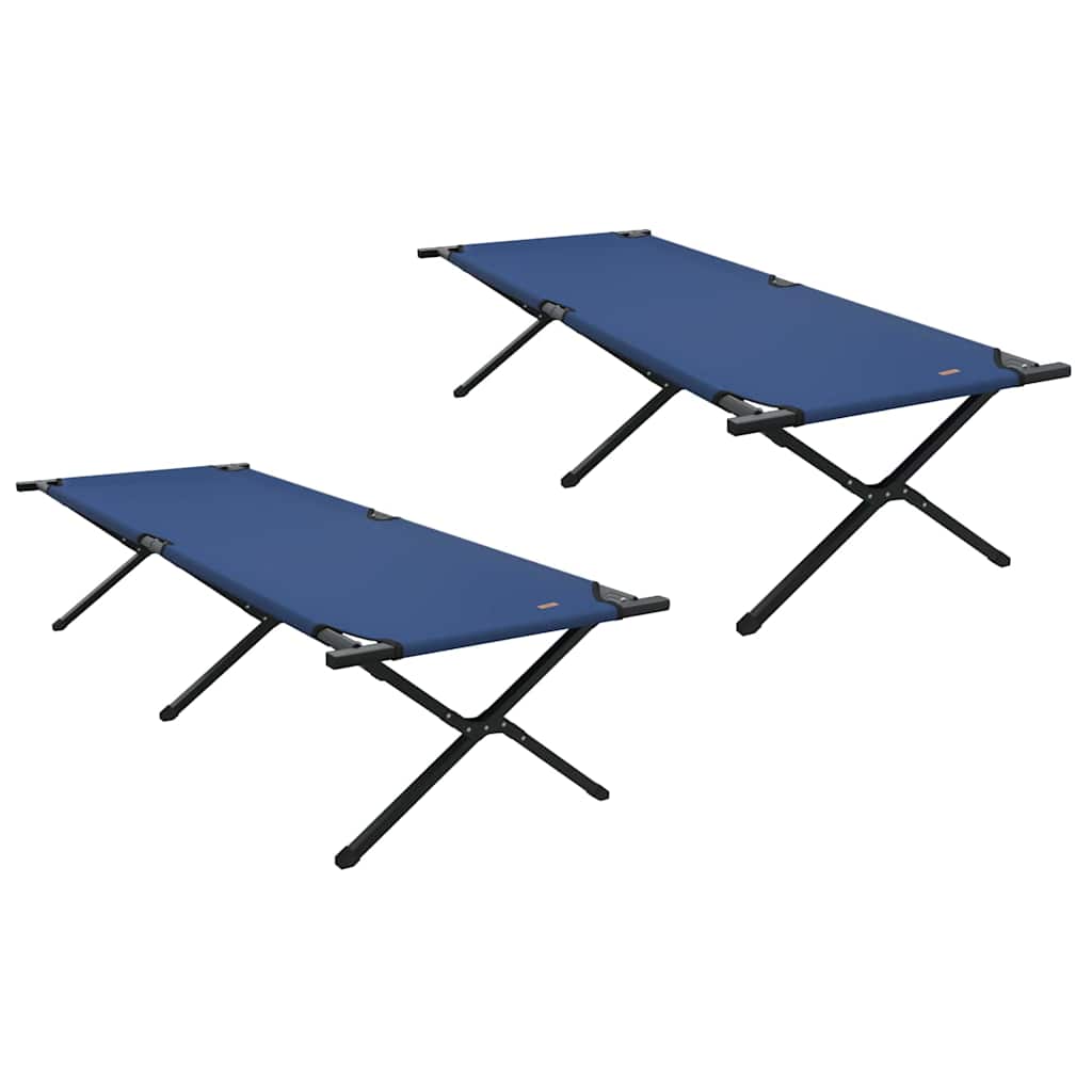 Αναδιπλούμενο Κρεβάτι Κάμπινγκ 2 pcs Μπλε 210 x 80 x 46 εκ.