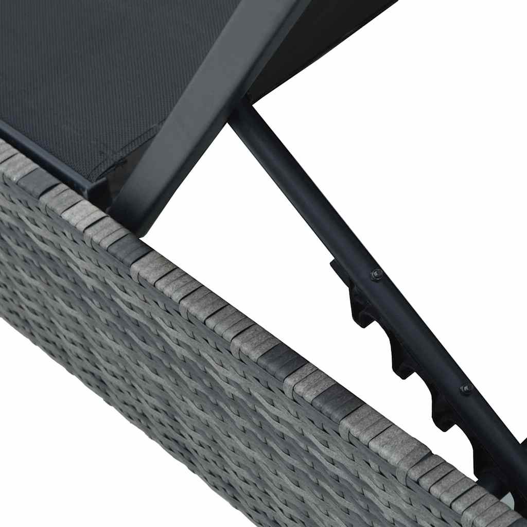 Ξαπλώστρα Γκρι 200.5 x 70 x 75 εκ συνθετικό ρατάν