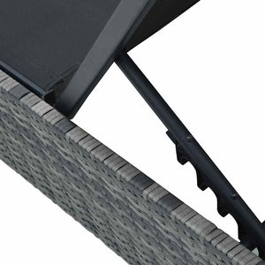 Ξαπλώστρα Γκρι 200.5 x 70 x 75 εκ συνθετικό ρατάν