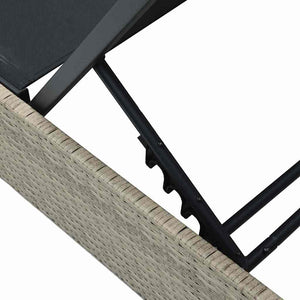 Ξαπλώστρα Μπεζ 200.5 x 70 x 75 εκ συνθετικό ρατάν