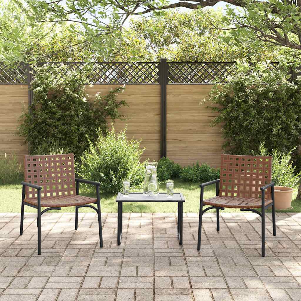 Καρέκλα Κήπου 2 pcs Καφέ 78 x 55,5 x 75,5 εκ. συνθετικό ρατάν