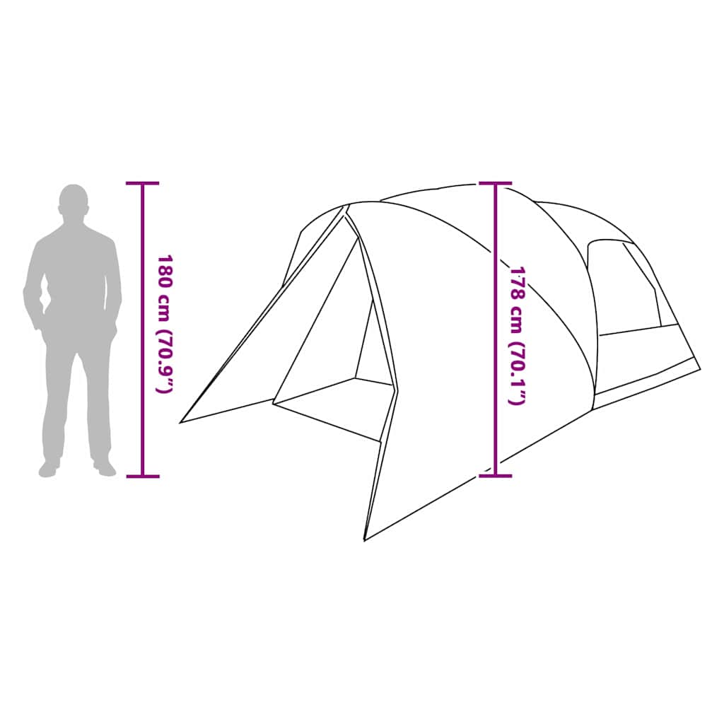 Σκηνή Dome 4 Ατόμων Γκρι και Πορτοκαλί 455 x 252 x 178 εκ - Pakobazaar