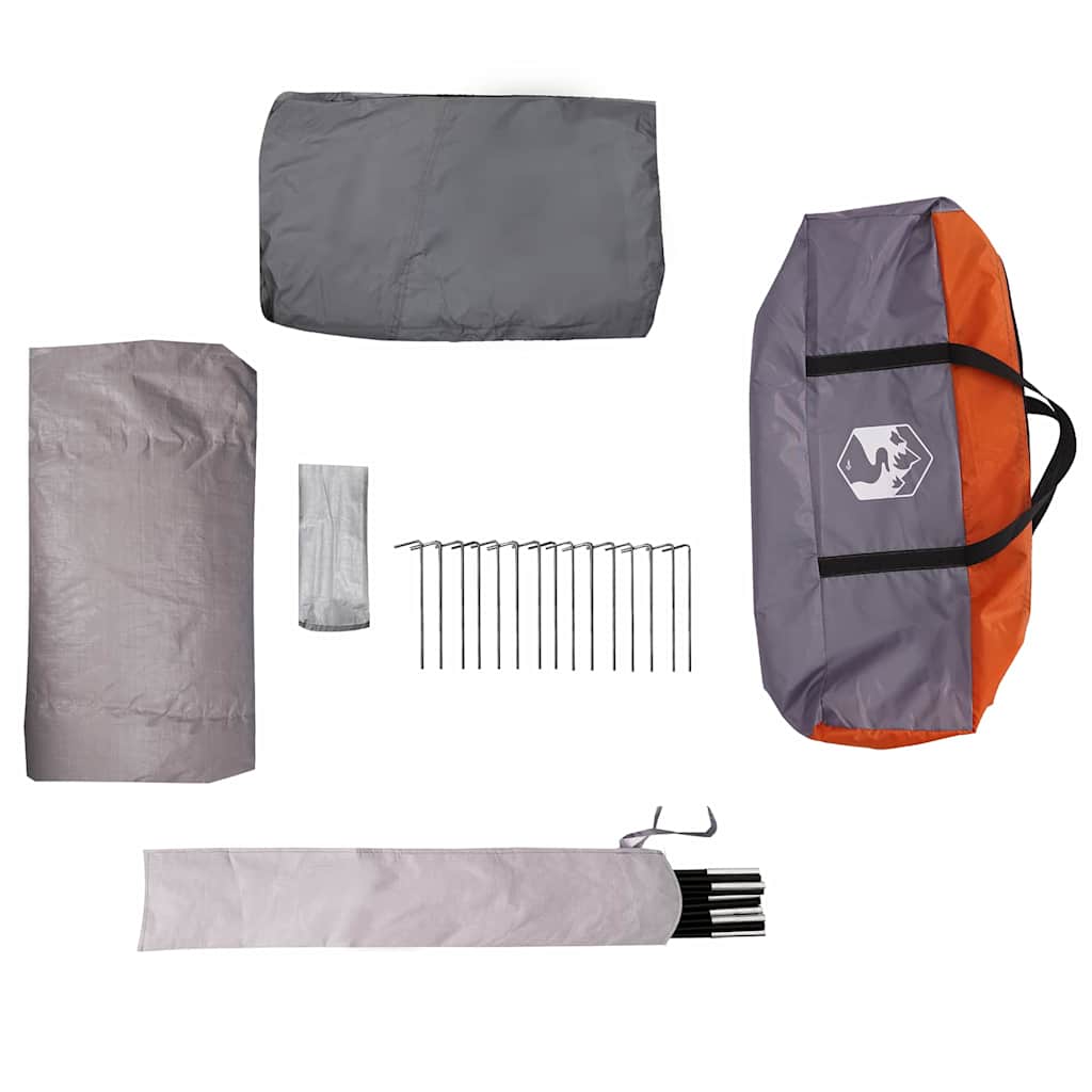 Καμπίνα Σκηνή 12-Ατόμων Γκρι και Πορτοκαλί 405 x 405 x 273 εκ. - Pakobazaar