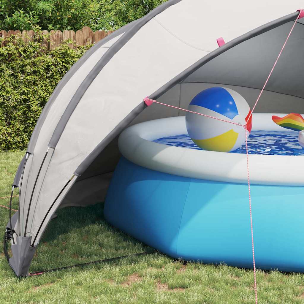 Θόλος πισίνας Γκρι και Πορτοκαλί 546 x 516 x 250 εκ. - Pakobazaar